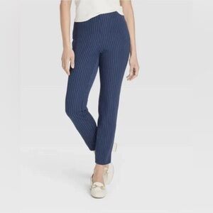 A New Day Navy Pinstripe pull on pant sz 8 NWOT
